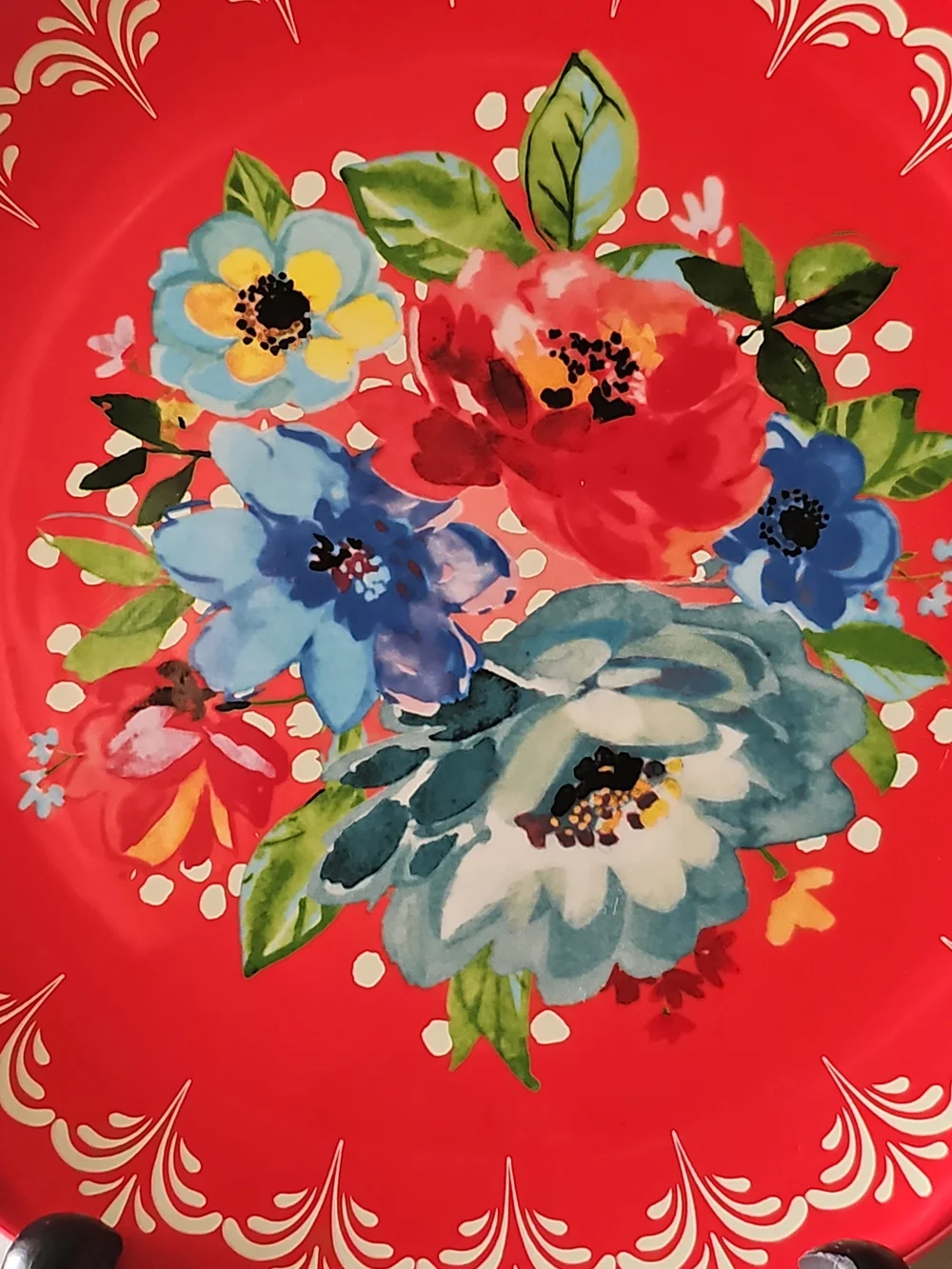 The Pioneer Woman Red Colorful Floral Stoneware 9